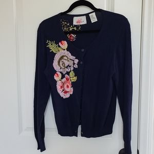 Anthropologie anemone bloom cardigan size L